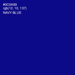 #0C0A89 - Navy Blue Color Image