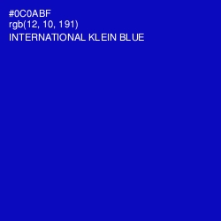 #0C0ABF - International Klein Blue Color Image