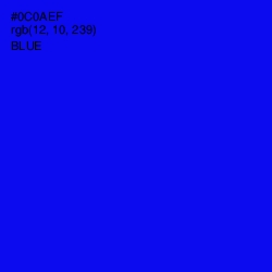 #0C0AEF - Blue Color Image