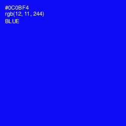 #0C0BF4 - Blue Color Image