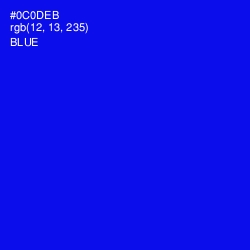 #0C0DEB - Blue Color Image