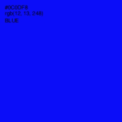 #0C0DF8 - Blue Color Image