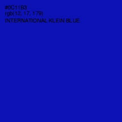 #0C11B3 - International Klein Blue Color Image