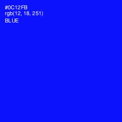 #0C12FB - Blue Color Image