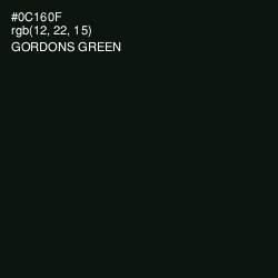 #0C160F - Gordons Green Color Image