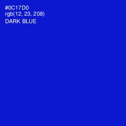 #0C17D0 - Dark Blue Color Image
