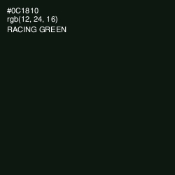 #0C1810 - Racing Green Color Image