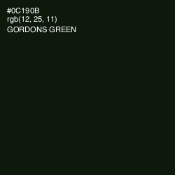 #0C190B - Gordons Green Color Image