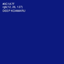 #0C1A7F - Deep Koamaru Color Image