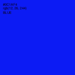 #0C1AF4 - Blue Color Image