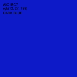 #0C1BC7 - Dark Blue Color Image