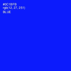 #0C1BFB - Blue Color Image