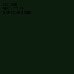 #0C1D0E - Gordons Green Color Image