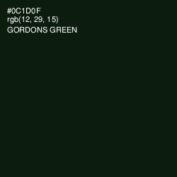#0C1D0F - Gordons Green Color Image