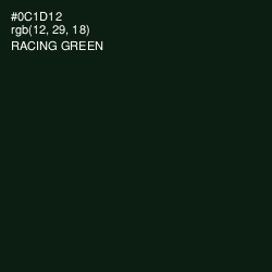 #0C1D12 - Racing Green Color Image
