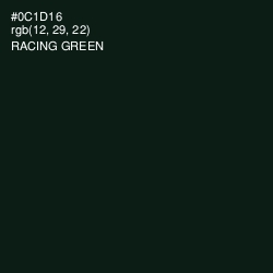 #0C1D16 - Racing Green Color Image