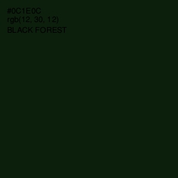 #0C1E0C - Black Forest Color Image