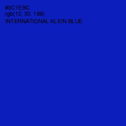 #0C1EBC - International Klein Blue Color Image