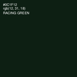 #0C1F12 - Racing Green Color Image
