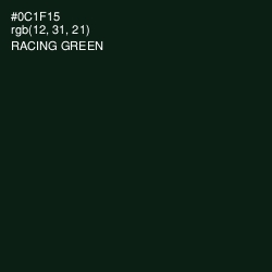 #0C1F15 - Racing Green Color Image
