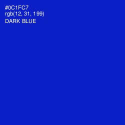 #0C1FC7 - Dark Blue Color Image