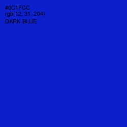 #0C1FCC - Dark Blue Color Image