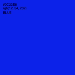 #0C22E8 - Blue Color Image