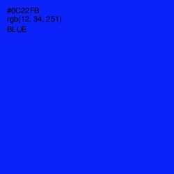 #0C22FB - Blue Color Image