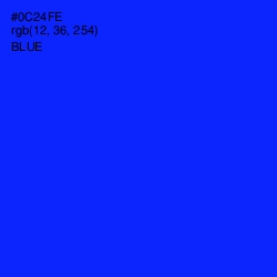 #0C24FE - Blue Color Image