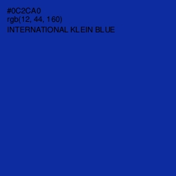 #0C2CA0 - International Klein Blue Color Image