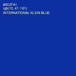 #0C2FA1 - International Klein Blue Color Image