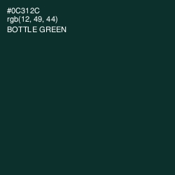 #0C312C - Bottle Green Color Image