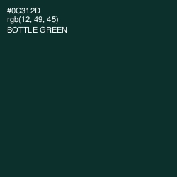 #0C312D - Bottle Green Color Image