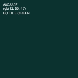 #0C322F - Bottle Green Color Image