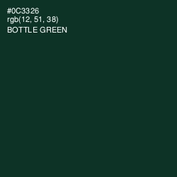 #0C3326 - Bottle Green Color Image