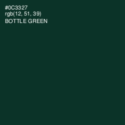 #0C3327 - Bottle Green Color Image