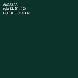 #0C332A - Bottle Green Color Image