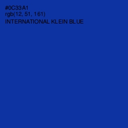 #0C33A1 - International Klein Blue Color Image