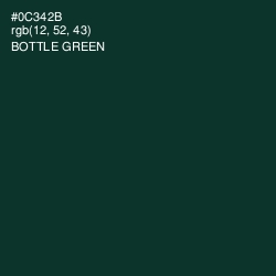 #0C342B - Bottle Green Color Image