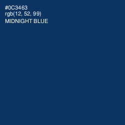#0C3463 - Midnight Blue Color Image