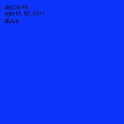 #0C34FB - Blue Color Image