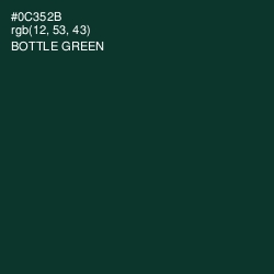 #0C352B - Bottle Green Color Image