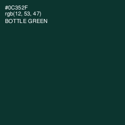 #0C352F - Bottle Green Color Image