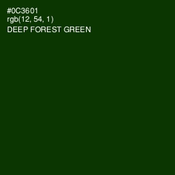 #0C3601 - Deep Forest Green Color Image