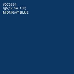 #0C3664 - Midnight Blue Color Image