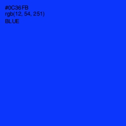 #0C36FB - Blue Color Image