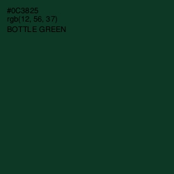 #0C3825 - Bottle Green Color Image