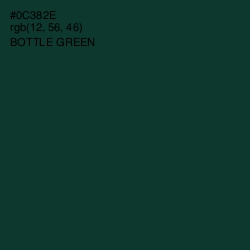 #0C382E - Bottle Green Color Image