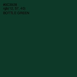 #0C3928 - Bottle Green Color Image