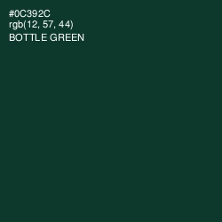 #0C392C - Bottle Green Color Image